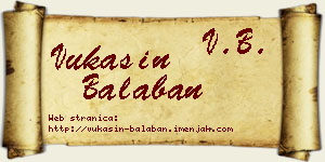Vukašin Balaban vizit kartica